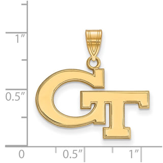 10k Gold LogoArt Georgia Institute of Technology G-T Medium Pendant