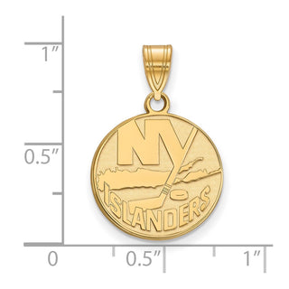 10k Gold NHL LogoArt New York Islanders Medium Pendant