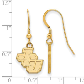 Sterling Silver Gold-plated LogoArt John Carroll University Small Dangle Wire Earrings