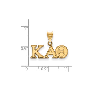 Sterling Silver Gold-plated LogoArt Kappa Alpha Theta Sorority Greek Letters Medium Pendant