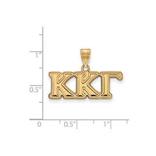 10k Gold LogoArt Kappa Kappa Gamma Sorority Greek Letters Medium Pendant