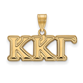 10k Gold LogoArt Kappa Kappa Gamma Sorority Greek Letters Medium Pendant