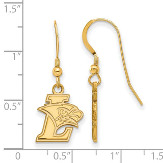 Sterling Silver Gold-plated LogoArt Lehigh University Small Dangle Wire Earrings