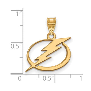 Sterling Silver Gold-plated NHL LogoArt Tampa Bay Lightning Medium Pendant