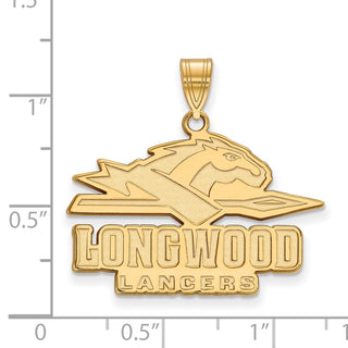14k Gold LogoArt Longwood University Lancers Large Pendant