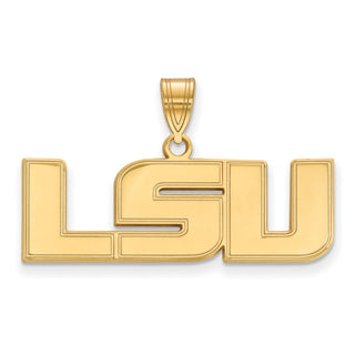 10k Gold LogoArt Louisiana State University L-S-U Medium Pendant