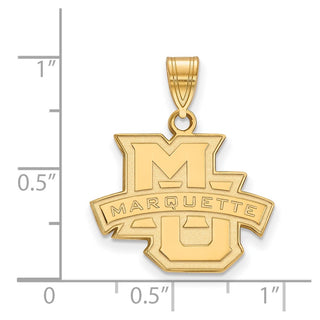 10k Gold LogoArt Marquette University Medium Pendant