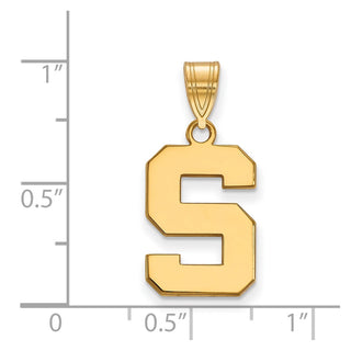 10k Gold LogoArt Michigan State University Letter S Medium Pendant