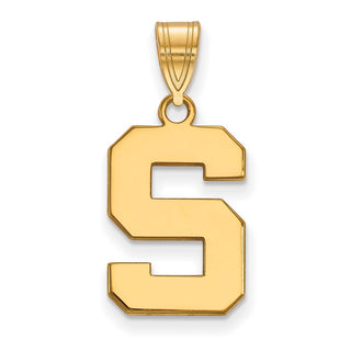 10k Gold LogoArt Michigan State University Letter S Medium Pendant