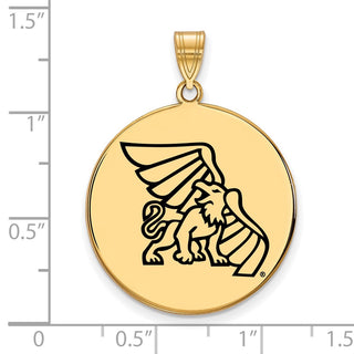 Sterling Silver Gold-plated LogoArt Missouri Western State University Griffon Extra Large Enameled Disc Pendant