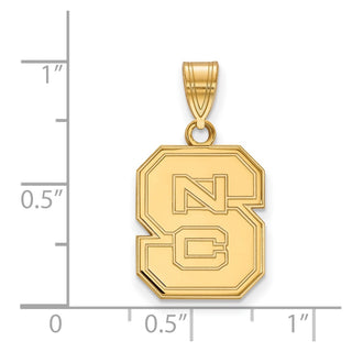 10k Gold LogoArt North Carolina State University N-C-S Medium Pendant