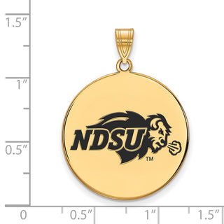 Sterling Silver Gold-plated LogoArt North Dakota State University Extra Large Enameled Disc Pendant