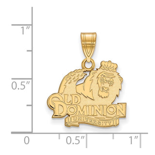Sterling Silver Gold-plated LogoArt Old Dominion University Medium Pendant