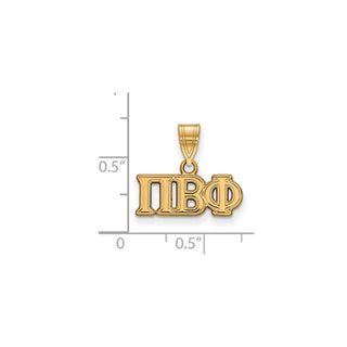 Sterling Silver Gold-plated LogoArt Pi Beta Phi Sorority Greek Letters Medium Pendant