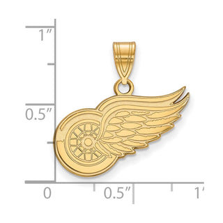 10k Gold NHL LogoArt Detroit Red Wings Medium Pendant