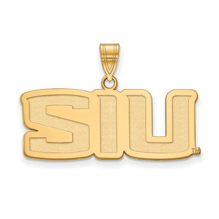 Sterling Silver Gold-plated LogoArt Southern Illinois University S-I-U Medium Pendant