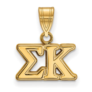 Sterling Silver Gold-plated LogoArt Sigma Kappa Sorority Greek Letters Medium Pendant