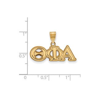 Sterling Silver Gold-plated LogoArt Theta Phi Alpha Sorority Greek Letters Medium Pendant