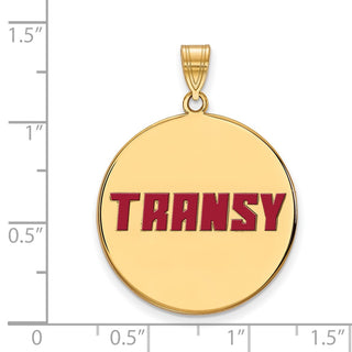 Sterling Silver Gold-plated LogoArt Transylvania University Extra Large Enameled Disc Pendant