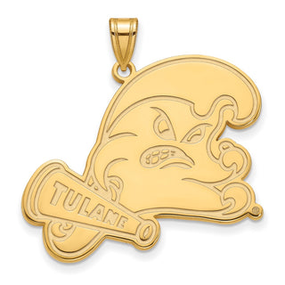 14k Gold LogoArt Tulane University Extra Large Pendant