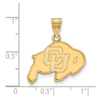 14k Gold LogoArt University of Colorado Buffalo Medium Pendant