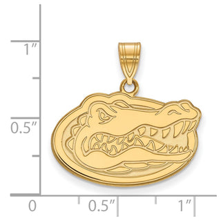 Sterling Silver Gold-plated LogoArt University of Florida Gator Medium Pendant GP003UFL