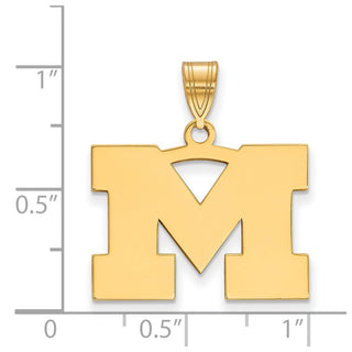 14k Gold LogoArt University of Michigan Letter M Medium Pendant