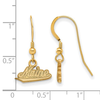 Sterling Silver Gold-plated LogoArt University of Maine Small Dangle Wire Earrings