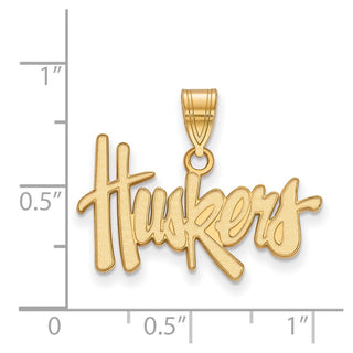10k Gold LogoArt University of Nebraska Huskers Medium Pendant