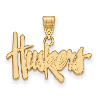 14k Gold LogoArt University of Nebraska Huskers Medium Pendant