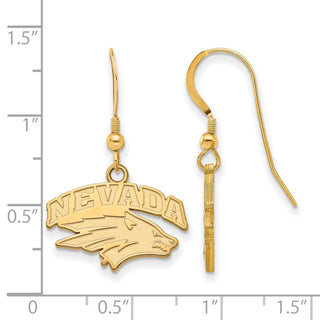 Sterling Silver w/Gold-plating LogoArt University of Nevada Small Dangle Earrings