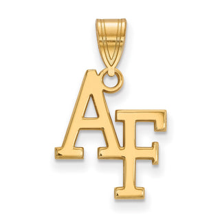 Sterling Silver Gold-plated LogoArt United States Air Force Academy A-F Medium Pendant