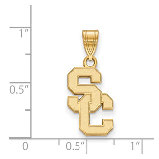 Sterling Silver Gold-plated LogoArt University of Southern California S-C Medium Pendant