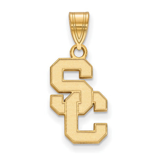 Sterling Silver Gold-plated LogoArt University of Southern California S-C Medium Pendant