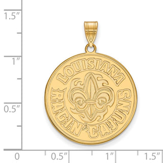 14k Gold LogoArt University of Louisiana at Lafayette Extra Large Pendant