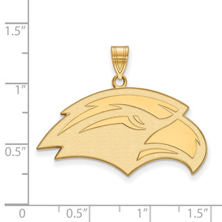 14k Gold LogoArt University of Southern Mississippi Eagle Large Pendant