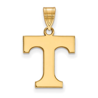 Sterling Silver Gold-plated LogoArt University of Tennessee Letter T Medium Pendant