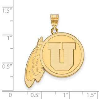 14k Gold LogoArt University of Utah Extra Large Pendant