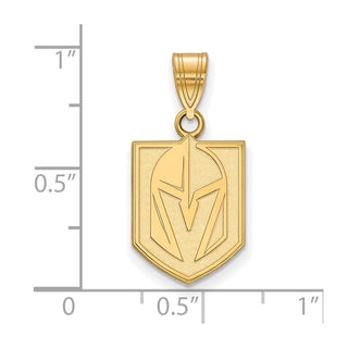 Sterling Silver Gold-plated NHL LogoArt NHL Vegas Golden Knights Medium Pendant