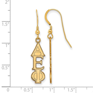 Sterling Silver Gold-plated LogoArt Alpha Epsilon Phi Sorority Greek Letters Medium Dangle Earrings