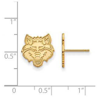 10k Gold LogoArt Arkansas State University Wolf Small Post Earrings
