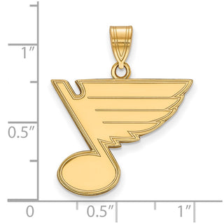 Sterling Silver Gold-plated NHL LogoArt St. Louis Blues Large Pendant