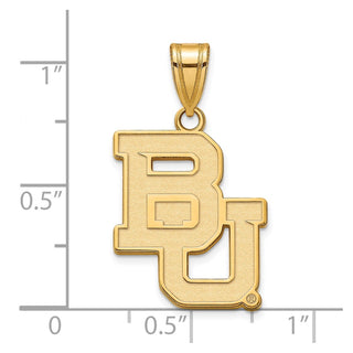 10k Gold LogoArt Baylor University Bears Large Pendant