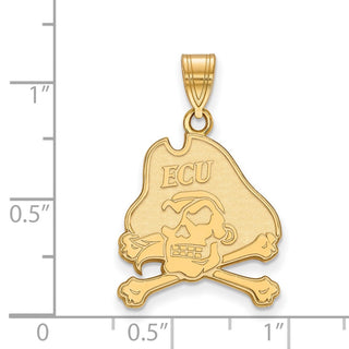 10k Gold LogoArt East Carolina University Pirate Large Pendant 1Y004ECU