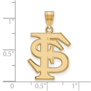 10k Gold LogoArt Florida State University F-S Large Pendant