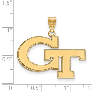 10k Gold LogoArt Georgia Institute of Technology G-T Large Pendant
