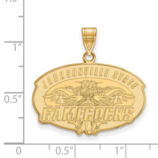 10k Gold LogoArt Jacksonville State University Large Pendant