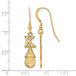 Sterling Silver Gold-plated LogoArt Kappa Alpha Theta Sorority Greek Letters Small Dangle Earrings