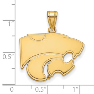 10k Gold LogoArt Kansas State University Wildcat Large Pendant