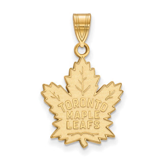 Sterling Silver Gold-plated NHL LogoArt Toronto Maple Leafs Large Pendant